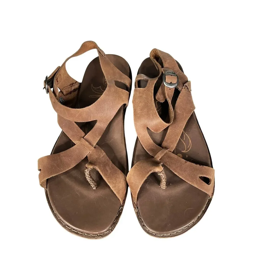 Keen Women’s Alman Brown Leather Slingback Thong Sandal Size US 10.5 - Picture 10 of 11